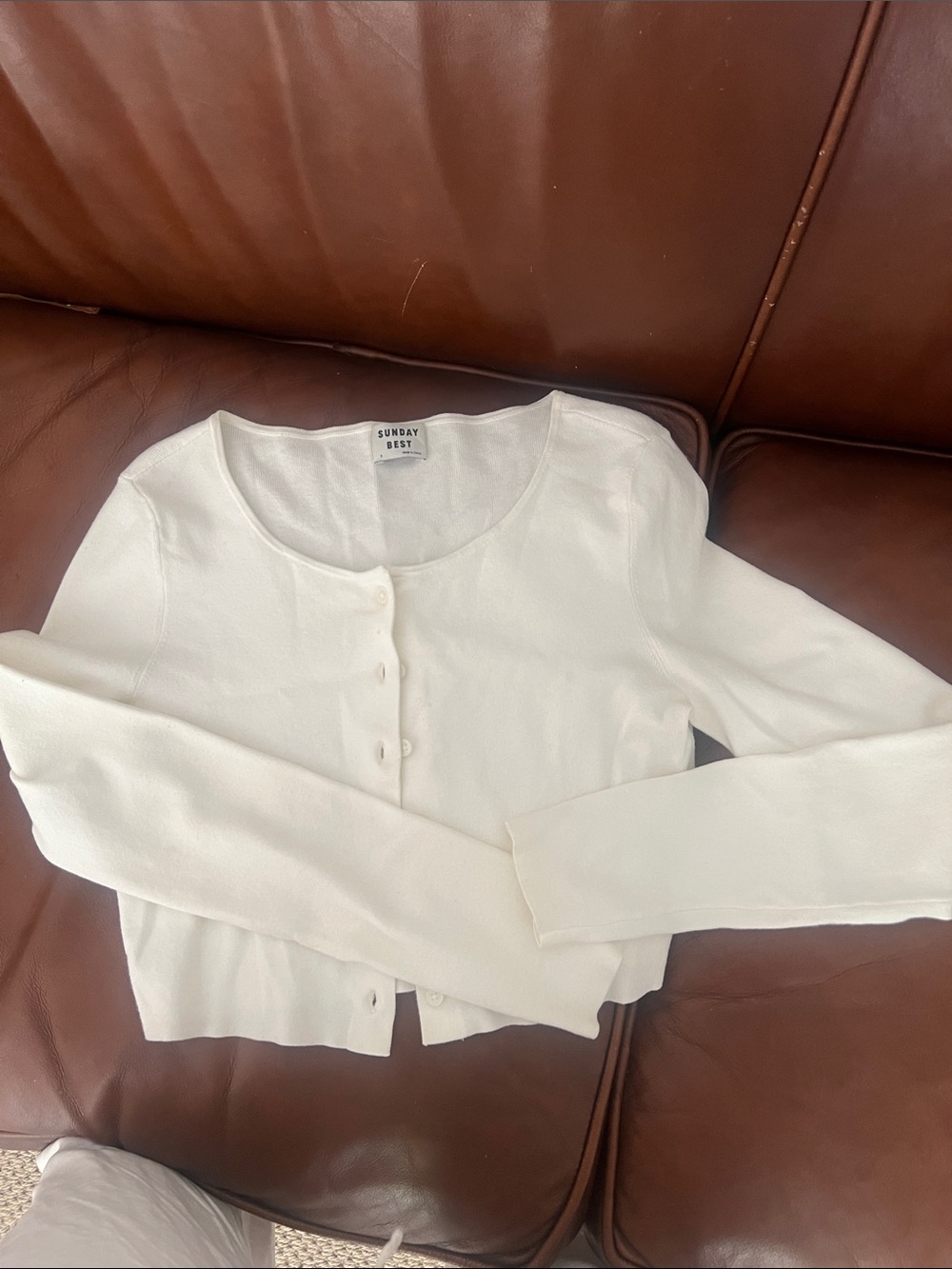 Aritzia Sunday Best Cream Button-Front Women’s Sweater